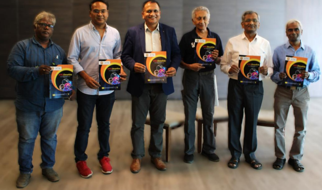 Left-to-right: Thanks Mr Raghvendra Achari, Dr Ashok Maharaj of TCS XR Labs,  Rabindra Sah,  Prakash Damodharan IAS (Rtd), Dr.S.Pandian IIT Madras, and Dr.M.Manivannan.